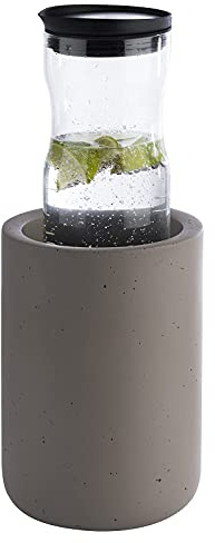 APS Flaschenkühler ELEMENT aus Beton - mit möbelschonender Unterseite - für 0,7-1,5 Liter-Flaschen - Ø 12/10 cm, Höhe 19 cm, Grau