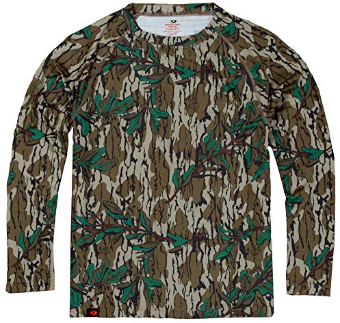 Mossy Oak Standard-Herren-Jagdhemd, Tarnkleidung, Langarm, Greenleaf, Größe M