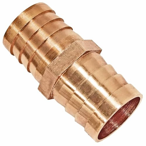 MegaHaustechnik Schlauchverbinder gerade aus Messing Schlauchtüllen-Außendurchmesser 40mm für 1 1/2 Zoll Schlauch, Reparaturröhrchen Doppel Wasser Garten Reparator