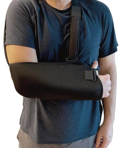 Ortones - Armschlinge Sling für Arm und Schulter -Verstellbare - Bilateraler Immobilisator in Universeller Größe – Schwarz (Medium)