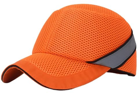 Stoßschutzkappe, Helm- und Kopfschutzmütze, widerstandsfähige leichte atmungsaktive Hartschalen-Kopfschutzmütze für Männer, Frauen und Radfahren Orange