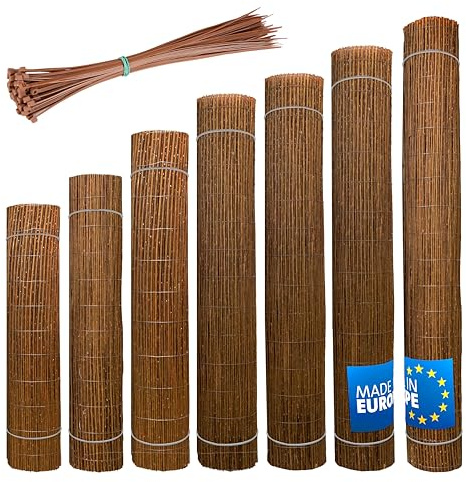 Wicker garden Weidenmatte 120 x 500 cm - natürlicher Sichtschutz für Garten, Balkon und Terrasse, Sichtschutzzaun in 60 Größen, Sichtschutzmatte Gartenzaun - Windschutz & Sonnenschutz