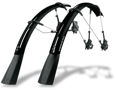SKS GERMANY RACEBLADE PRO XL Set Black Schutzblech-Set, ideal für Rennräder (superleichtes Fahrradzubehör mit extra langem Spoiler, Schnellspanner, inkl. Streben und Befestigungsmaterial), schwarz