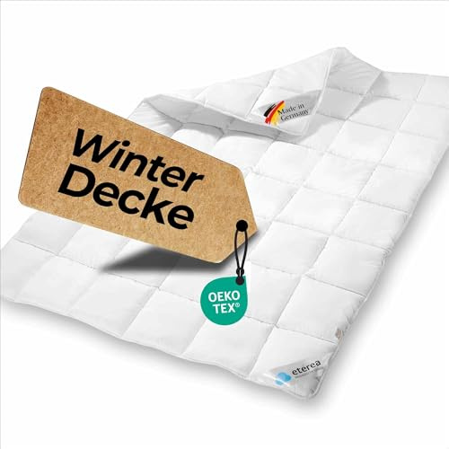 eterea Winterdecke 155x200 extra warm - Frieda Steppdecke nach Oekotex 100 - Ganzjahresdecke 155x200 - Extra Weiches Oberbett - Blanket Duvet Decke - Winter Bettdecke 155x200cm Weiß