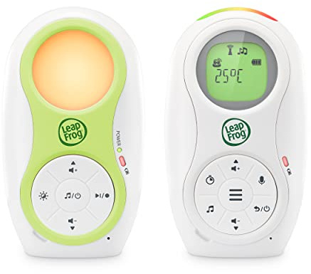 LeapFrog LF80 Audio Baby Monitor, Digital Technology, Long Range, Temperature Sensor, Memory Function, Noise Indicator, Soothing Sound, Night Light, Voice