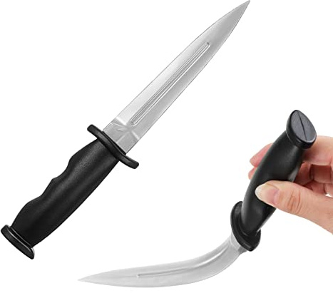 Suilung 2er Set Gummi-Trainingsmesser, Ungeschärfte Trainingsmesser für Kampfsport, Selbstverteidigung und Sicheres Training, Farbe Weiß