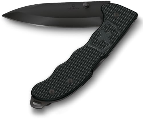 Victorinox Schweizer Taschenmesser Hunter Evoke BS Alox, Klappmesser Outdoor, 4 Funktionen Inkl. 10 cm Klinge und Daumenpin, Schwarz