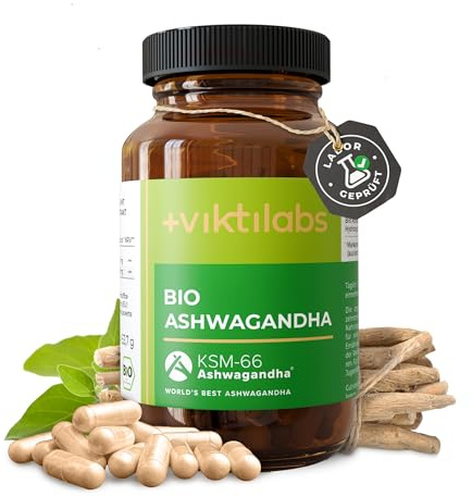 Bio Ashwagandha Kapseln - 500 mg Bio Ashwagandha Kapseln je Tagesdosis - Hochdosierter Vollspektrum-Wurzelextrakt mit Withanoliden - Traditionell gewonnen & vegetarisch (1er Pack)