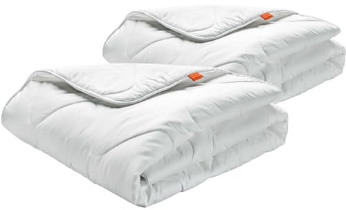 sleepling Winter Bettdecke 135x200 cm 2er Set, Winterdecke Warm, Made in EU, Oeko-Tex 100, Waschbar 60 Grad, Winterbettdecke 135 x 200, 100% feine Mikrofaser, 2 Stück