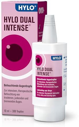 HYLO DUAL INTENSE Augentropfen gegen trockene Augen, 10ml | Intensive Augenbefeuchtung mit Hyaluronsäure und Ectoin ohne Konservierungsstoffe - Augenpflege