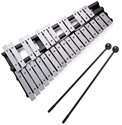 Sasuori 30-Noten-Xylophon Glockenspiel, pädagogisches Percussion-Musikinstrument, Holzrahmen, Aluminiumstangen, Geschenk mit Tragetasche