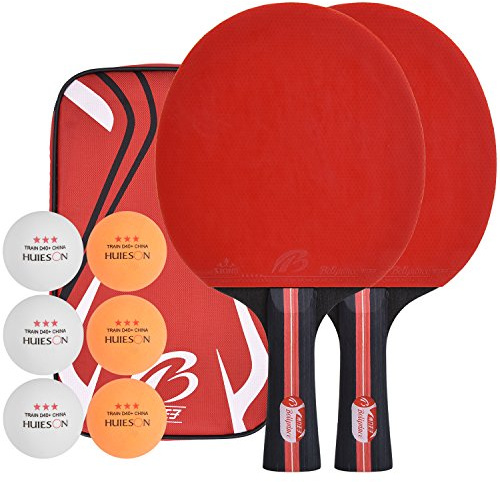 Tischtennisschläger mit 6 Bälle | Tischtennis-Set mit 6 Tischtennis-Bälle | Tischtennisschläger mit 6 Tischtennisbällen | Set mit 6 Tischtennisbällen lynlon