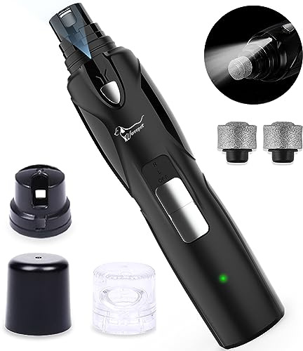 Krallenschleifer für Hunde Katzen mit Licht und 2 Rädern | Haustier Nagelfräser Krallenschere, Leistungsfähiger und Leiser Nagelfeile, Vibrationsarmer Hunde Nagelknipser Nagelschneider
