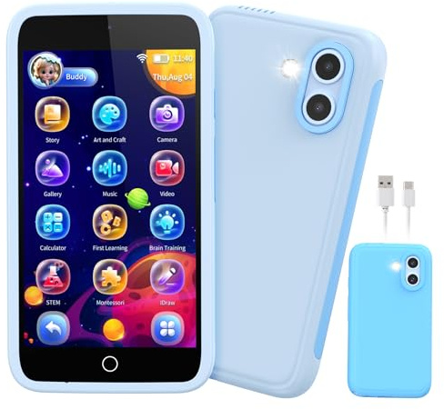 orantronx Kinder Handy Smartphone Spielzeug, 3.97 Kinderkamera Handy für Mädchen Jungen Geschenke ab 3 4 5 6 7 8-12 Jahre, Kinderhandy mit 200+ Lernspiele, Dualkamera, Kindersicherungs, MP3 Player