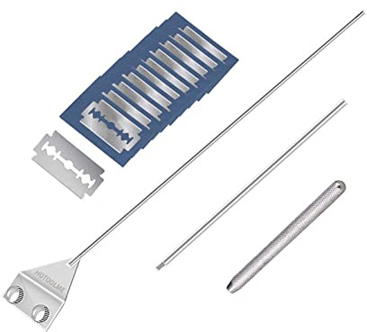 HOTOOLME 65 cm Algenschaber Aquariumschaber, Edelstahl Aquarium scheibenreiniger für die Reinigung von Glas Aquarium mit 10 Klingen