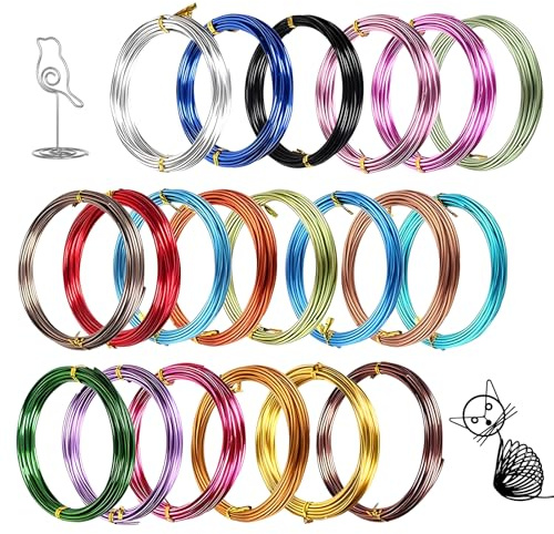 100m Basteldraht 20 Farben Aluminiumdraht 1mm Draht Für DIY | Bindedraht Dünn Biegbar Schmuckdraht flexibel Wire für Schmuckherstellung Handwerk Modellieren Armaturen Skulpturen