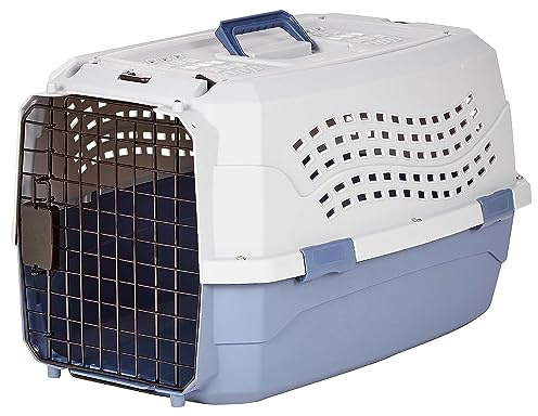 Amazon Basics zweitürige, überladbare Hund hütte, 58L x 38W x 33H cm, Blau