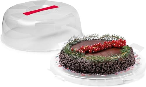 Snips | Kuchen-Transportbox Delice Winter mit 4 Sicherheitsverschlüssen | Tortenglocke Durchmesser 28 cm x Höhe 9 cm | Hergestellt in Italien | BPA- und phthalatfrei