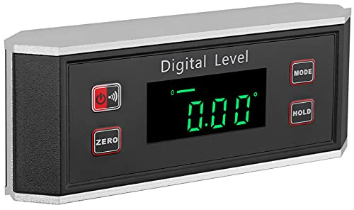 XUNTOP Digitaler Winkelmesser LED Neigungsmesser Wasserdicht IP65 mit V-Nut Magnetfuß, Inklinometer für Automobil-, Holz- und Maschinenindustrie (Batterie enthalten)