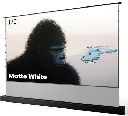 AWOL VISION 120-Zoll Elektrische Leinwand für Ultrakurzdistanz-Projektoren, Heimkino-Standbildwand, 4K/8K Ultra HD, Active 3D, MW-F220C