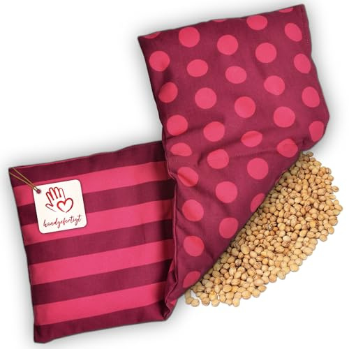 navango® Kirschkernkissen für Mikrowelle & Backofen geeignet I Handgefertigt | ca. 17 x 45cm I 3 Kammern | OEKO-Tex Baumwolle | Körnerkissen für Nacken, Rücken und Schulter