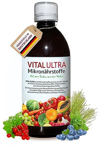 Vital Ultra - 480 ml - Mikronährstoffkonzentrat mit Vitaminen, Mineralien, Spurenelementen, Pflanzenstoffen und Omega-3-Fettsäuren - flüssiges Lebensmittel aus über 70 Zutaten mit bis zu 60 Portionen