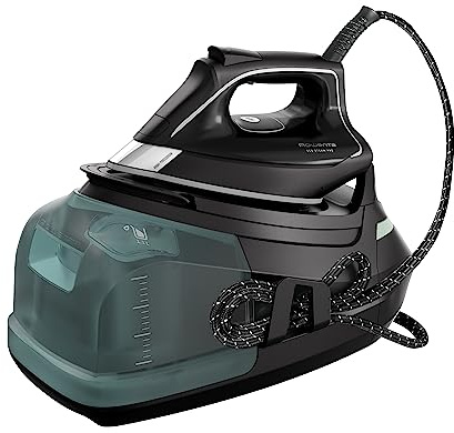 Rowenta DG9610 Eco Steam Pro Dampfbügelstation, 2800 Watt, 7,6 Bar, 140 g/Min. Dampfleistung, Dampfstoß: 460 g/Min., Eco Design, Silence-Technologie, 1,1 Liter Kapazität, Schwarz/Eukalyptus