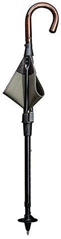 Leichtmetall-Sitzstock Jagdsitzstock PIRSCH mit echtem robustem Ledersitz und Griff aus Edelkastanie