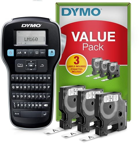 Dymo Labelmanager 160 Kit Di Etichettatrice Portatile ? Stampante Per Etichette Palmare ? Con 3 Bobine Di Nastro Per Etichette D1 ? Tastiera Qwerty ?