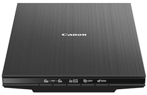 Canon Lide 400 Scanner (A4-Flachbett, CIS Sensor, 4,800 x 4,800 DPI, USB-Stromversorgung, 5 Scan-Buttons, Halter für senkrechte Aufstellung) schwarz