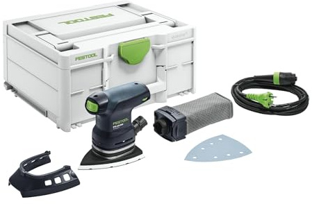 Festool Deltaschleifer DTS 400 REQ-Plus im Systainer, 250 W | Dreieckschleifer mit StickFix Schleifschuh 100x150 mm, PROTECTOR & Longlife-Staubfangbeutel