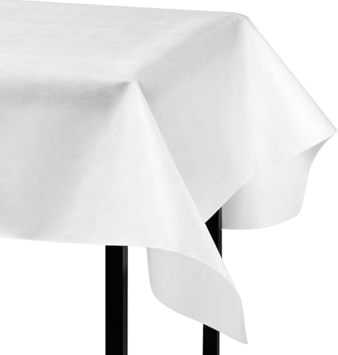 WOLTU Tischdeckenrolle, Einweg Vlies Tischdecke, Tischschutz wasserdicht Tischtuch Zuschneidbar, 80 g/m²,Tischschoner Meterware, für Party Geburtstag Hochzeit Weihnachten 1,18×25M Weiß