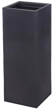 Spetebo XXL Kunststoff Pflanzkübel anthrazit 80 cm - Übertopf eckig - Blumenkübel Pflanzkasten Pflanzsäule