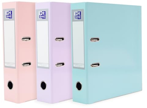 Oxford Premium Ordner A4, pastell, 8 cm breit, 3 Farben, 3 Stück