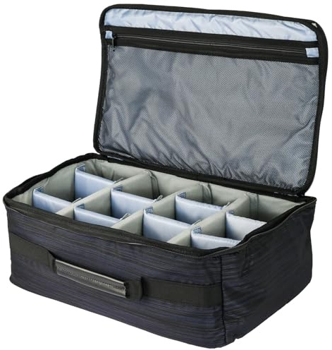 HMF Kameratasche groß, gepolsterte Fototasche mit Variabler Facheinteilung für DSLR/Spiegelreflex & Fotozubehör | 44 x 28 x 18 cm | Schwarz