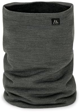 DANISH ENDURANCE Merino Fleece Schlauchschal Herren, Gefütterter Thermo Loop Schal Damen, Multifunktionstuch, Dunkelgrau, Einheitsgröße