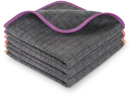 Lavandola® 3X Mikrofasertücher für Ihren Haushalt - 30x30cm - extrem saugstark und schonend weich Dank 380 GSM - fusselfreie Reinigungstücher für Haushalt, Küche und Bad - Microfasertuch