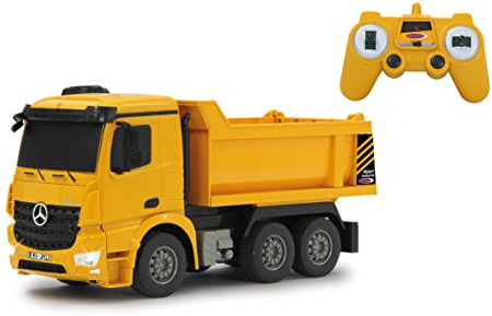 JAMARA 405108 - Muldenkipper Mercedes Arocs 1:26 2,4G - Kippmulde hoch/runter, Licht vorne, profilierte Gummireifen