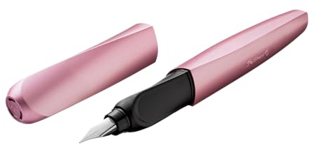 Pelikan Twist Füllhalter, Edelstahl-Feder in Strichbreite M inkl. Tintenpatrone, girly rose