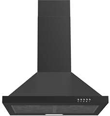 PKM 6090BV Dunstabzugshaube | Wandhaube | Inklusive Kohlefilter | Stahlblech schwarz | 60 cm | LED Beleuchtung | Energieeffizienzklase A++