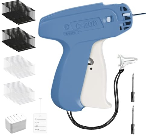 ilauke Etikettierpistole für Kleidung, Geschenkanhänger Etikettiermaschine mit 2 Ersatznadeln Edelstahlnadel, 2000 Heftfäden, 250 Preisschilder, Pistole Etikettiermaschine Kleidung für Markenetiketten