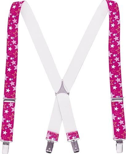 Playshoes Unisex Kinder Hosenträger Elastisch Hosenträger Sterne, Pink Sterne, 70