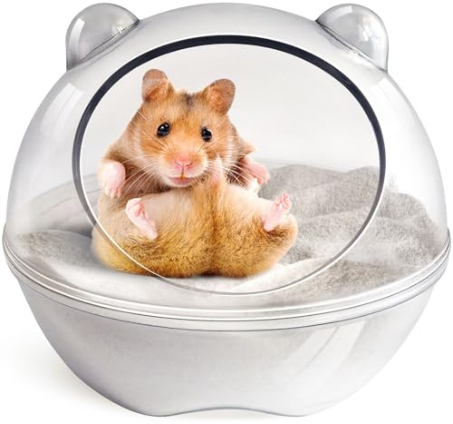 Hamster Badezimmer, Hamster Badewanne, Sandbadbehälter, Hamstertoilette und Sandkasten, Staubbadewanne, Kleintierspielzeug,Sandbadebox für Hamsterkäfig-Zubehör,SandBad Spielzeug(S 11*11*8.8cm)