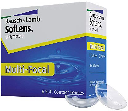 Bausch + Lomb SofLens Multifocal Monatslinsen, Gleitsicht-Kontaktlinsen, weich, 6 Stück / BC 8.8 mm / DIA 14.5 / -3,75 Dioptrien