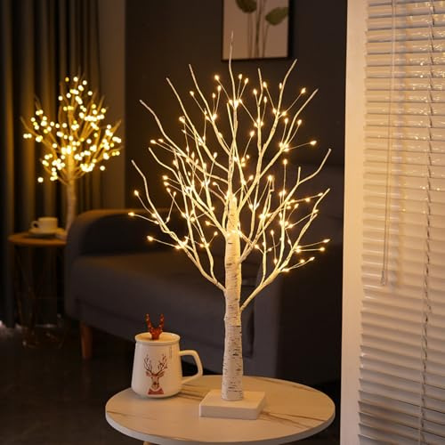Howeifull 144 LED Lichterbaum mit Timer, LED Birken Baum Licht