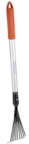 Black+Decker Teleskopische Gartenharke - 78-111 cm - Aluminiumstiel und Karbonstahlkopf - Rostfrei