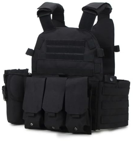 Peminkoo Taktische Jagd Airsoft Molle Weste Verstellbar Outdoor Training | 600D Nylonweste, belüftete Taille, Schnellverschluss, Molle. Für Jagd, Airsoft, Outdoor.