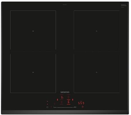Siemens ED651HQB1E, iQ500, Smartes Induktionskochfeld 60 cm, autark, Rahmenlos aufliegend, touchSlider, Intelligente Dunstabzugsautomatik, powerBoost, Favoriten-Taste, Kombi-Induktion, Schwarz