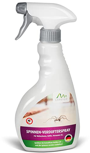 Gardigo Spinnenvertreiber Spray 500ml | Eukalyptus-Citriodora-Öl | Präventive Spinnenabwehr für Küche, Schlafzimmer, Badezimmer, Keller. Made in Germany.