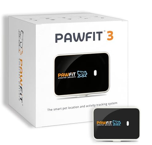 Pawfits 3-GPS-Tracker für Hunde und Katzen| Live-Satellitenortung Weltweit| Weglaufalarm | intelligentes Warnsystem | Fernsprachbefehle | Wasserdicht | Aktivitätstracking | Für Alle Halsbänder